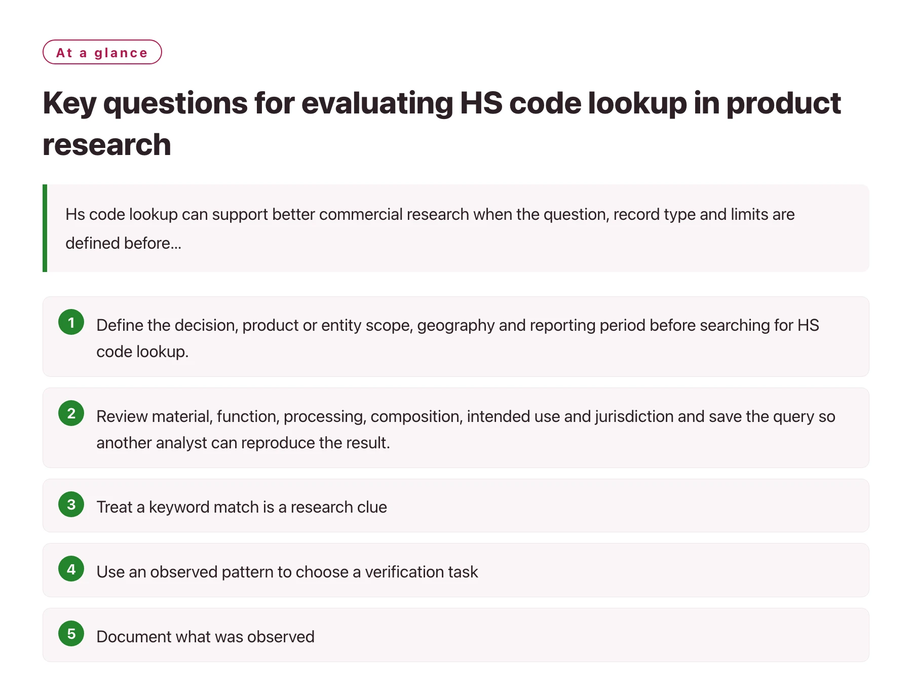 Key questions for evaluating HS code lookup in product research——全文要点速览